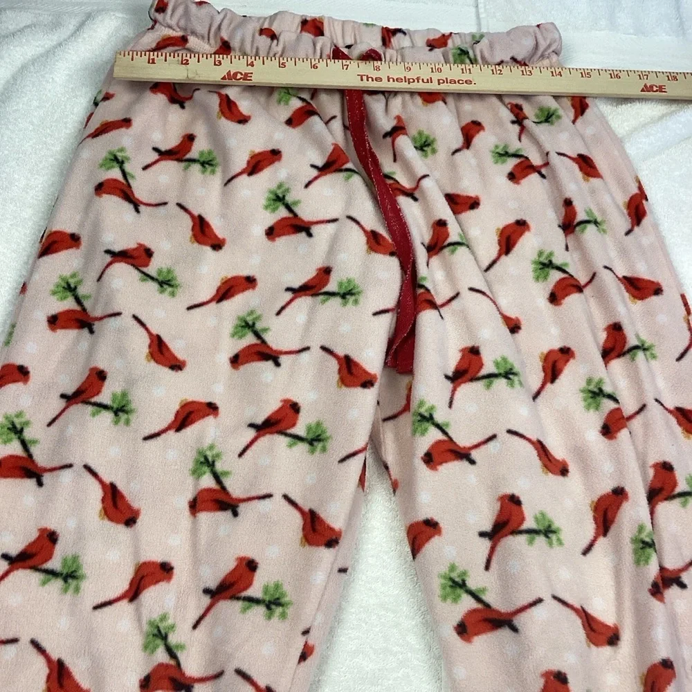 Rene Rofe Girls Pink Sleepware fleece pajama pant red cardinal Sz Lg